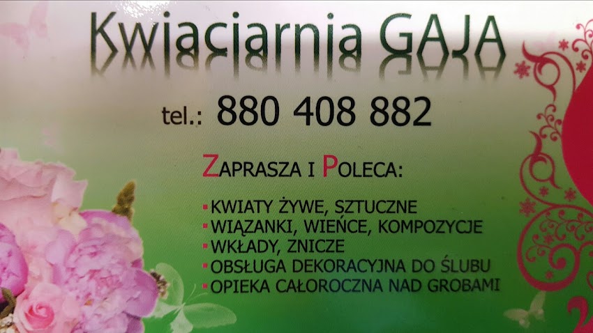 Kwiaciarnia GAJA handel kwiatami zniczami dewocjonaliami